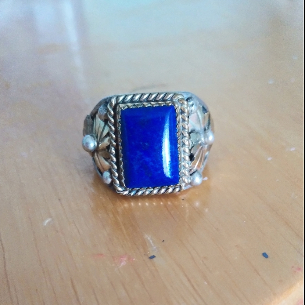 Mens unisex  Lapis Lazuli Native Navajo Ring